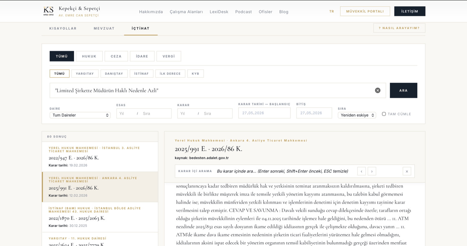 Mevzuat & İçtihat Portalı önizleme